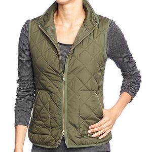 Old Navy Olive Green Quilted Vest